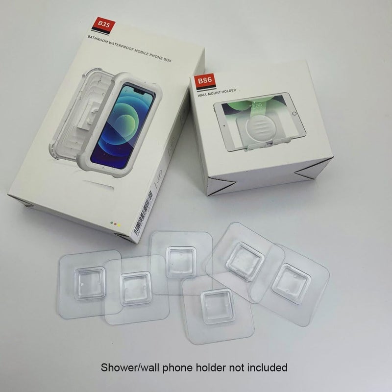 OOLYCIO 6pcs Wall Mount Plastic Adhesive Mounting Stickers for B35/B39/B86 Shower Phone Holder Wall Phone Mount - Image 3